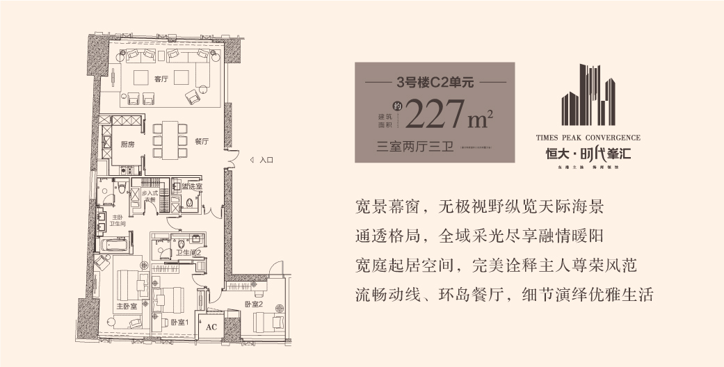 3室2厅2卫0厨 