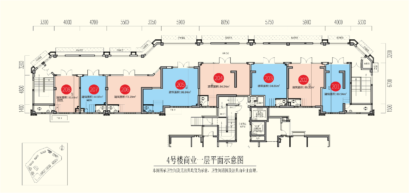 4号楼商业一层平面示意图