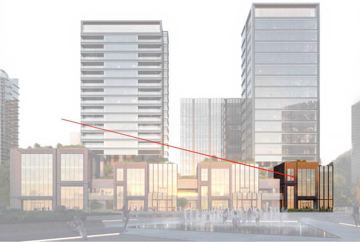 6#产品
产品基础信息：建面约649㎡，共计3层，各层层高约5.4m，约11m大面宽，约13m进深；
产品价值点：
•路口端头位，约11m面宽优质展示面；
•约5.4m层高大气实用；预留重餐饮条件；
•通达2F、3F室外平台，
•户型方正内部无柱网，
•商业旗舰店、私人办公及私定会所首选；