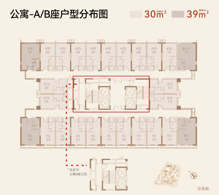 约30-39㎡ 精装现楼真公寓