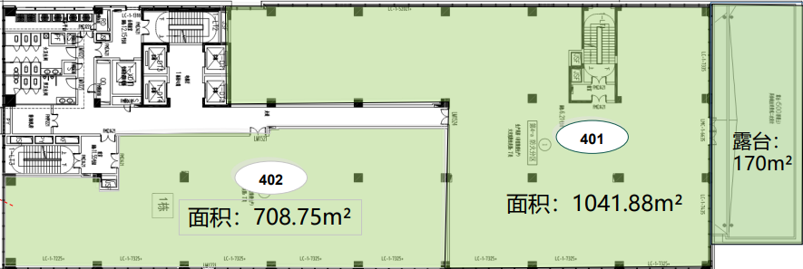 1栋4F户型平面图