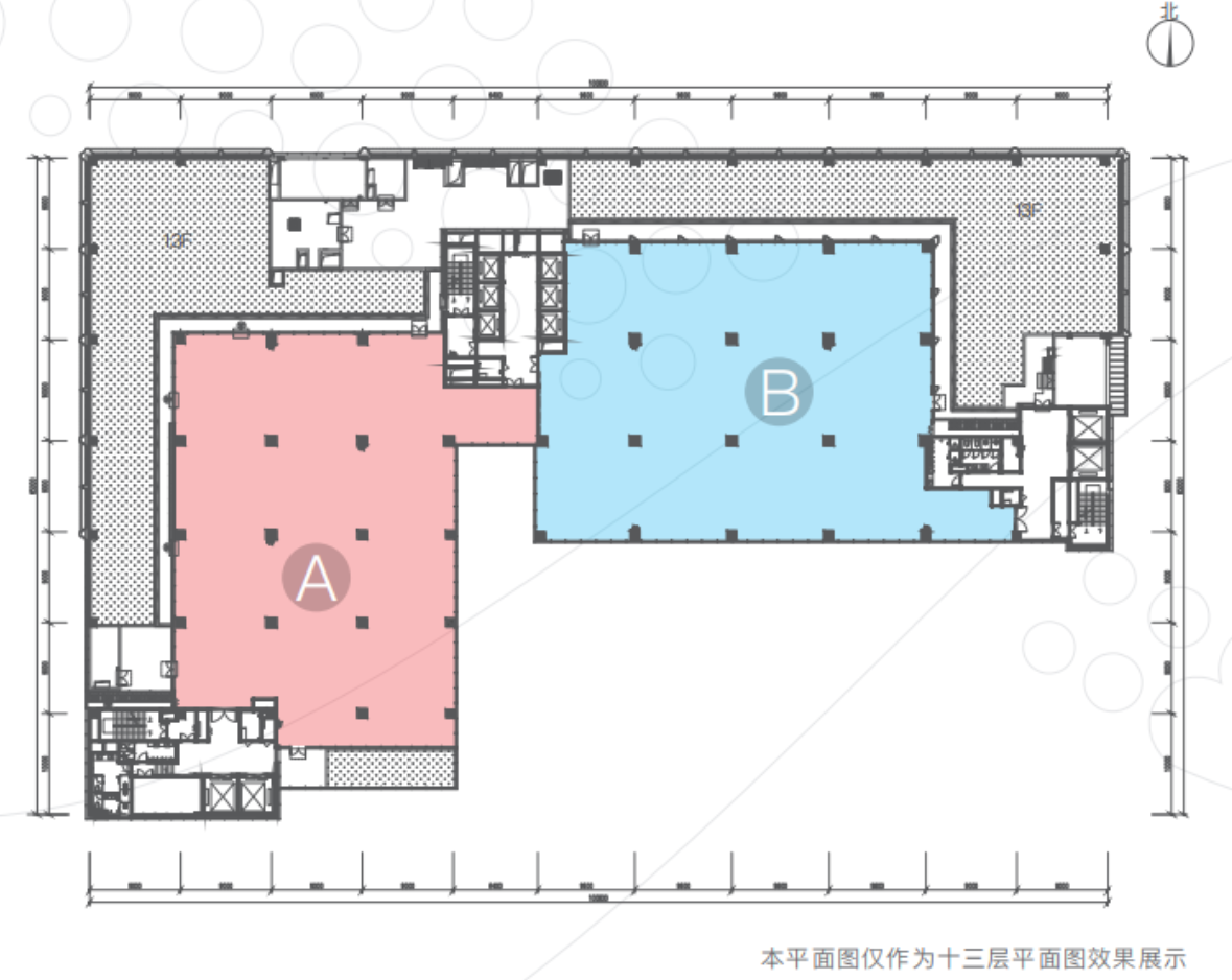 【建筑面积】：
A户型约2069.27㎡；B户型约2067.27㎡
【卸  货  区】：481.99㎡
【层     高】6m
【荷     载】：1.5T
【柱 距 网】：9m X 9.6m、9m X 10m——【2-12层户型】