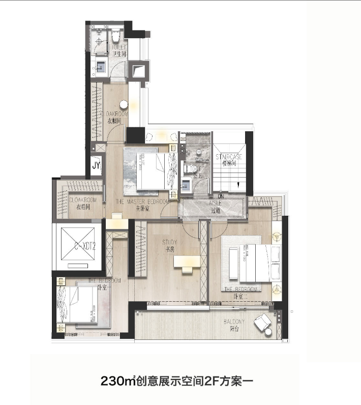 230㎡复式2楼创意展示空间方案1