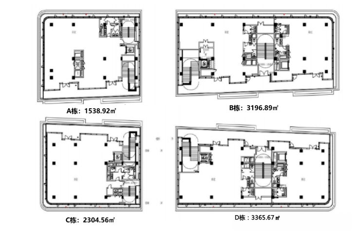 商墅上下4层,A,B,D栋1538-2615平