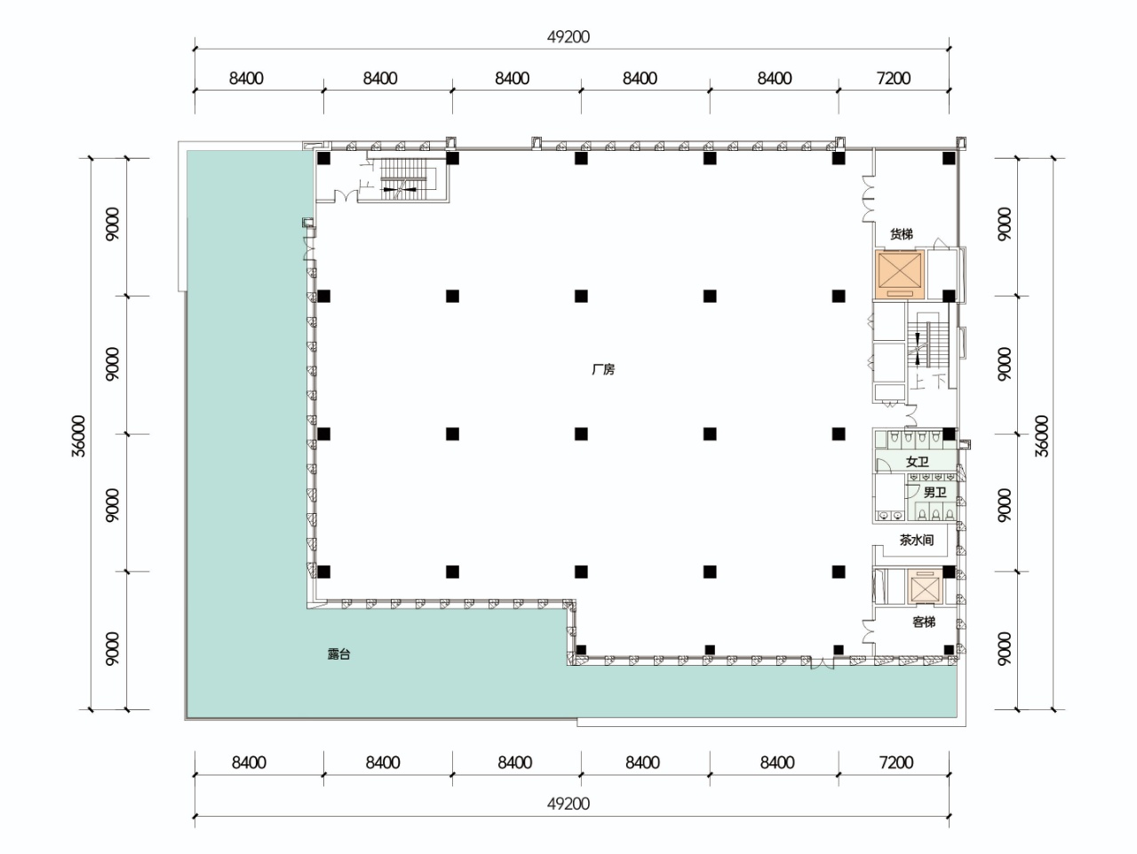面积段：约1400-2200-10000㎡