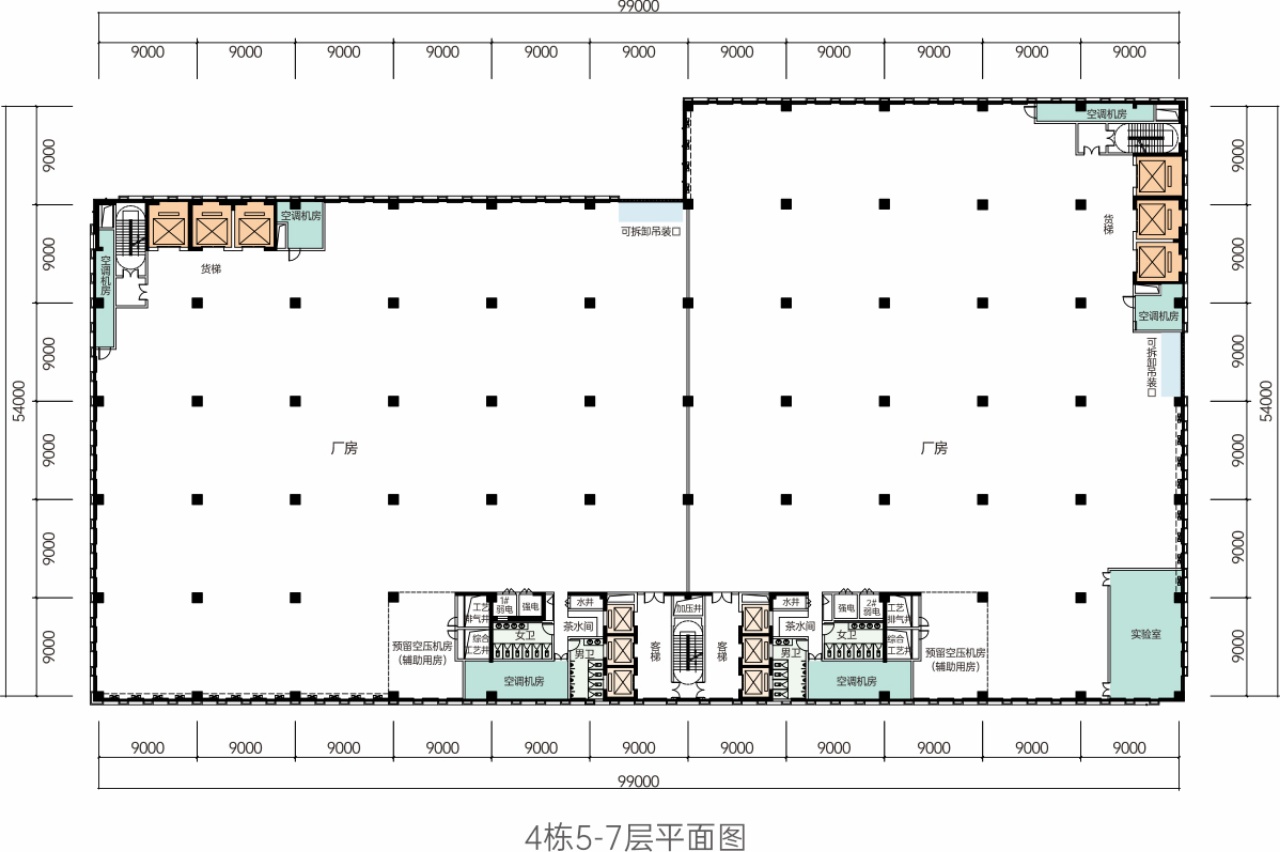单层可售约1500㎡-5100㎡高标厂房,建面约500-1800㎡总部研发办公