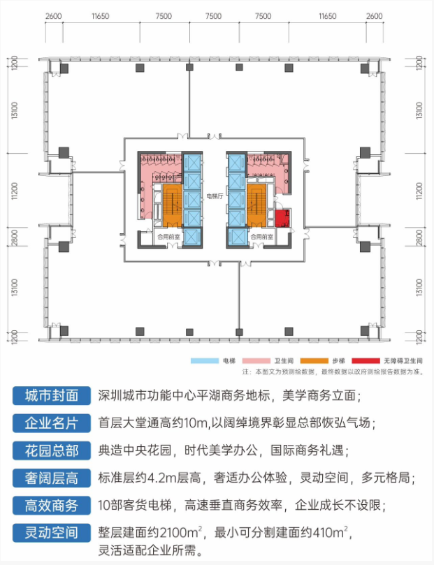 可售面积段：约430-640-1600-2200㎡