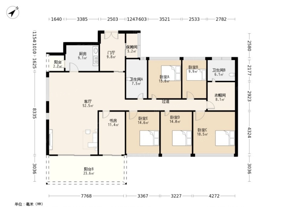 六栋01、02户型——建面约170㎡4房2厅2卫